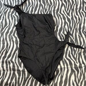 Halcurt Black One-Shoulder One-Piece Swimsuit Size Large New without Tags!